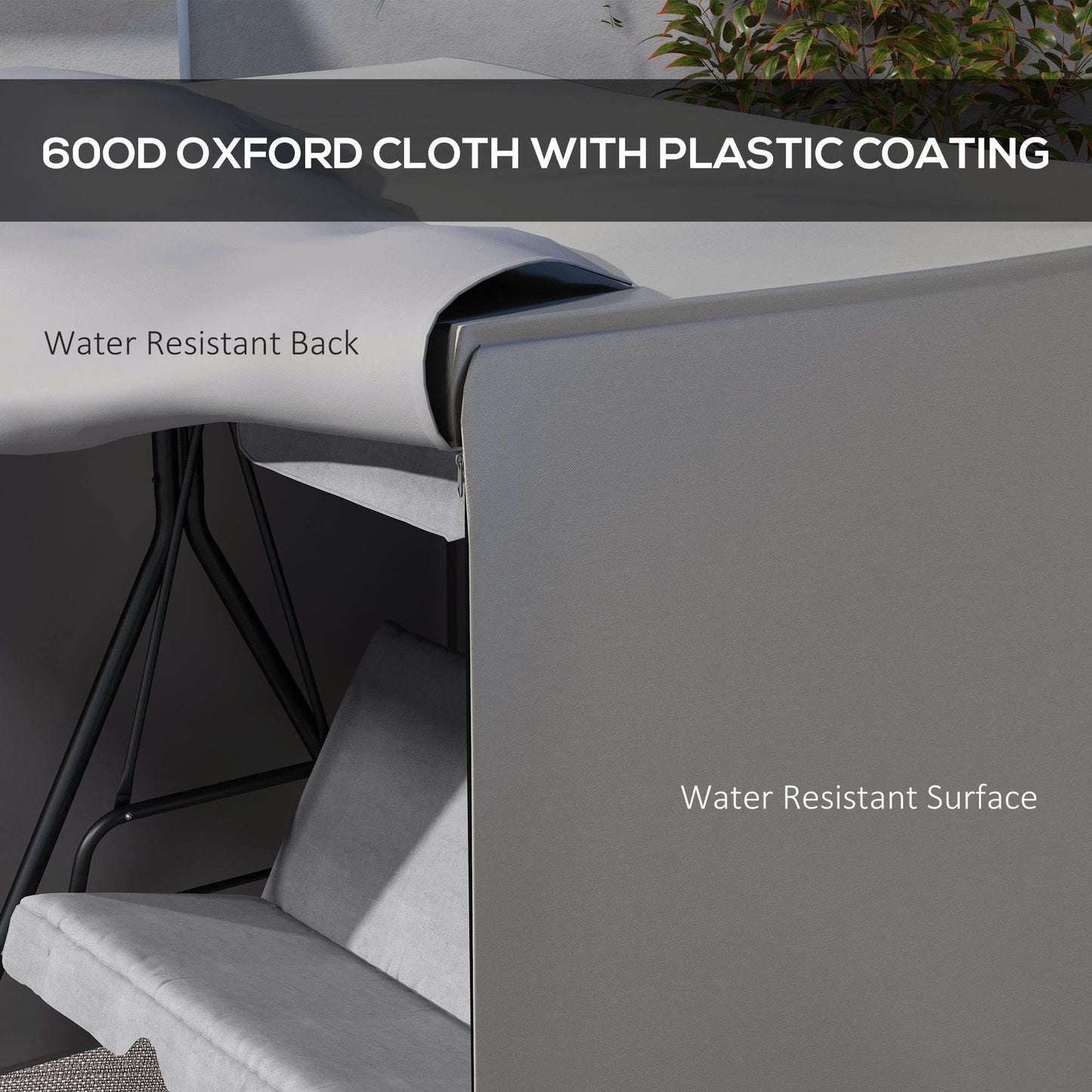 Light Grey Protective Cover for Outsunny Three-Seater Swing Chair (152 x 177cm) - ALL4U RETAILER LTD