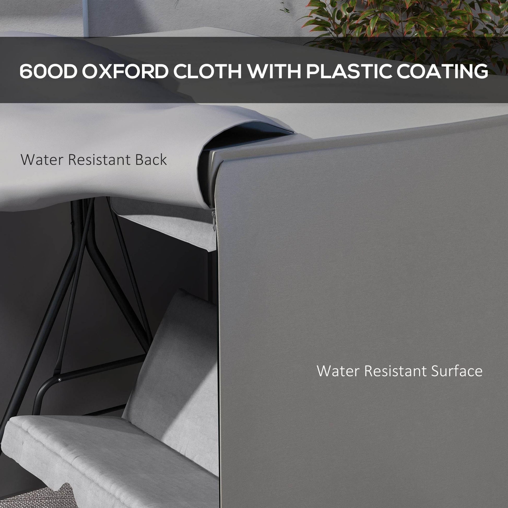 Light Grey Protective Cover for Outsunny Three-Seater Swing Chair (152 x 177cm) - ALL4U RETAILER LTD