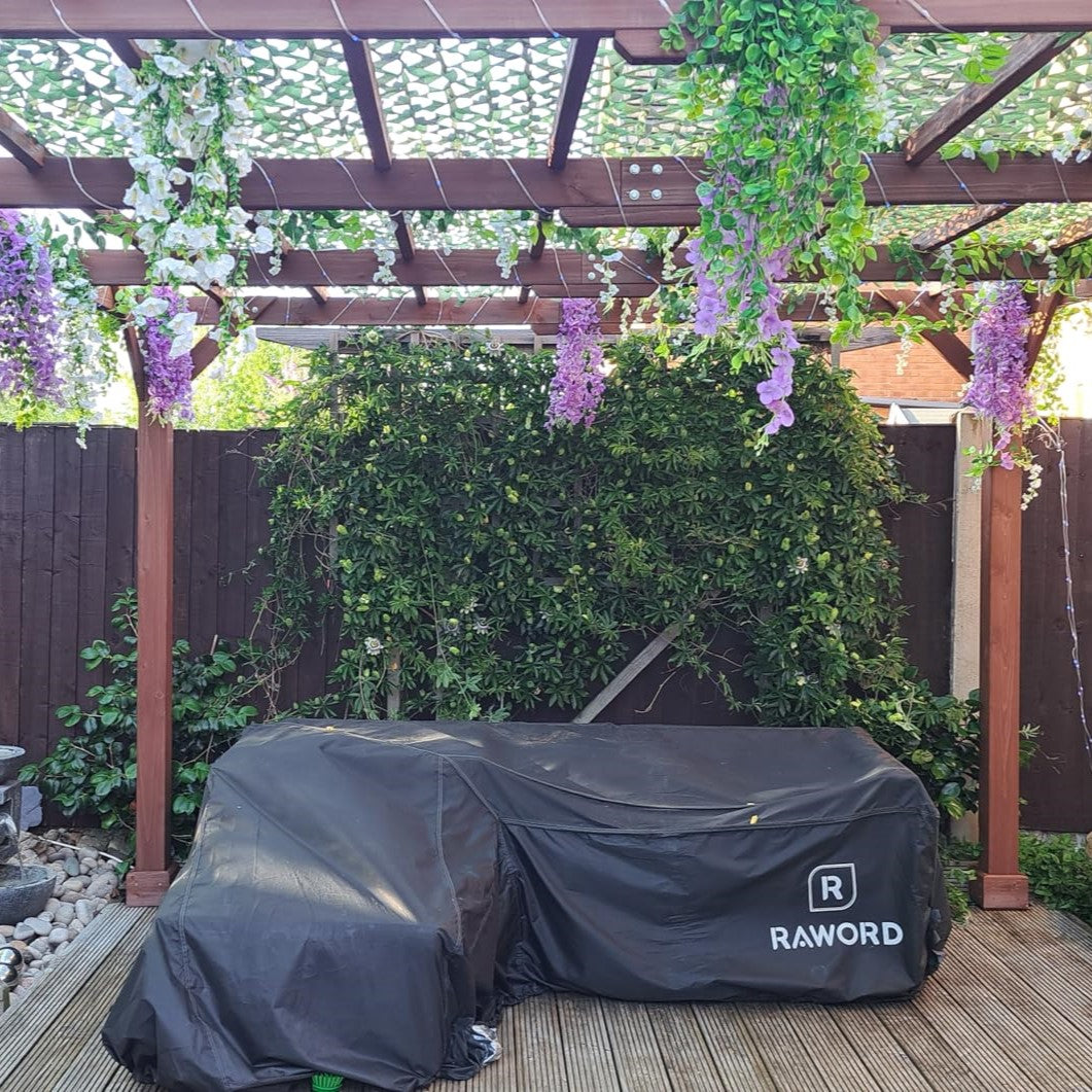 Outsunny 3.3 x 3.3 m Wooden Pergola Kit Garden Gazebo Grape Trellis For Climbing Vines Flowers