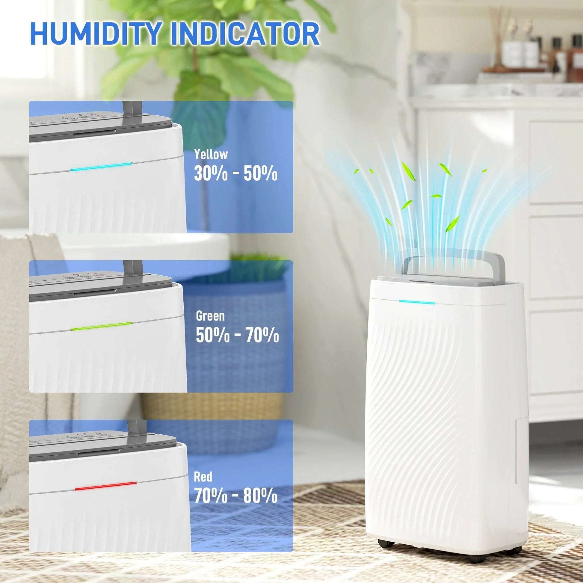 HOMCOM 16L Capacity Dehumidifier with Carbon Filter, Continuous Drainage, 5.5L Tank, 24-Hour Timer, Humidity Indicator, Ideal for Home, Bedroom, and Laundry Drying - ALL4U RETAILER LTD