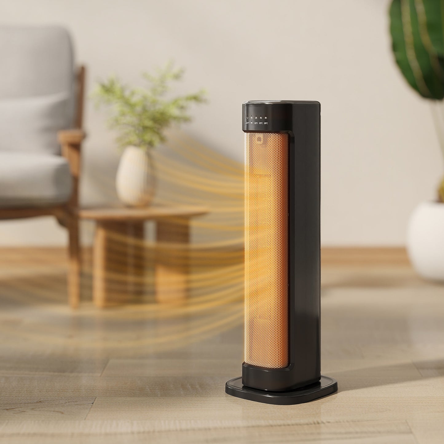 HOMCOM 2000W Ceramic Electric Heater With 3 Heat Settings Timer And Overheat And Tip Over Protection Black