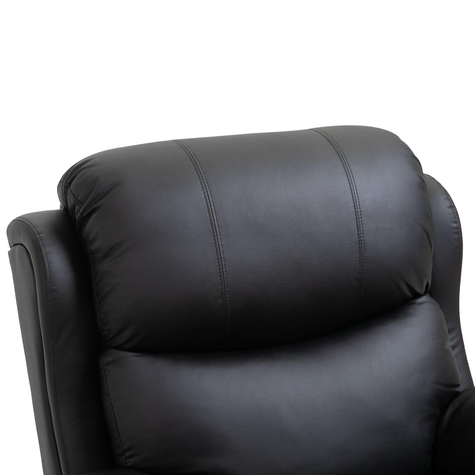 HOMCOM Massage Recliner Chair Manual Reclining Chair with Footrest Remote Black - ALL4U RETAILER LTD