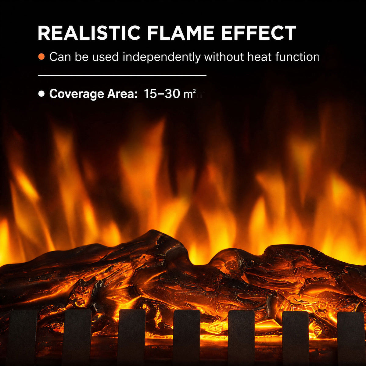 Homcom Freestanding Electric Fireplace With 3D Flame And Thermostat Heater