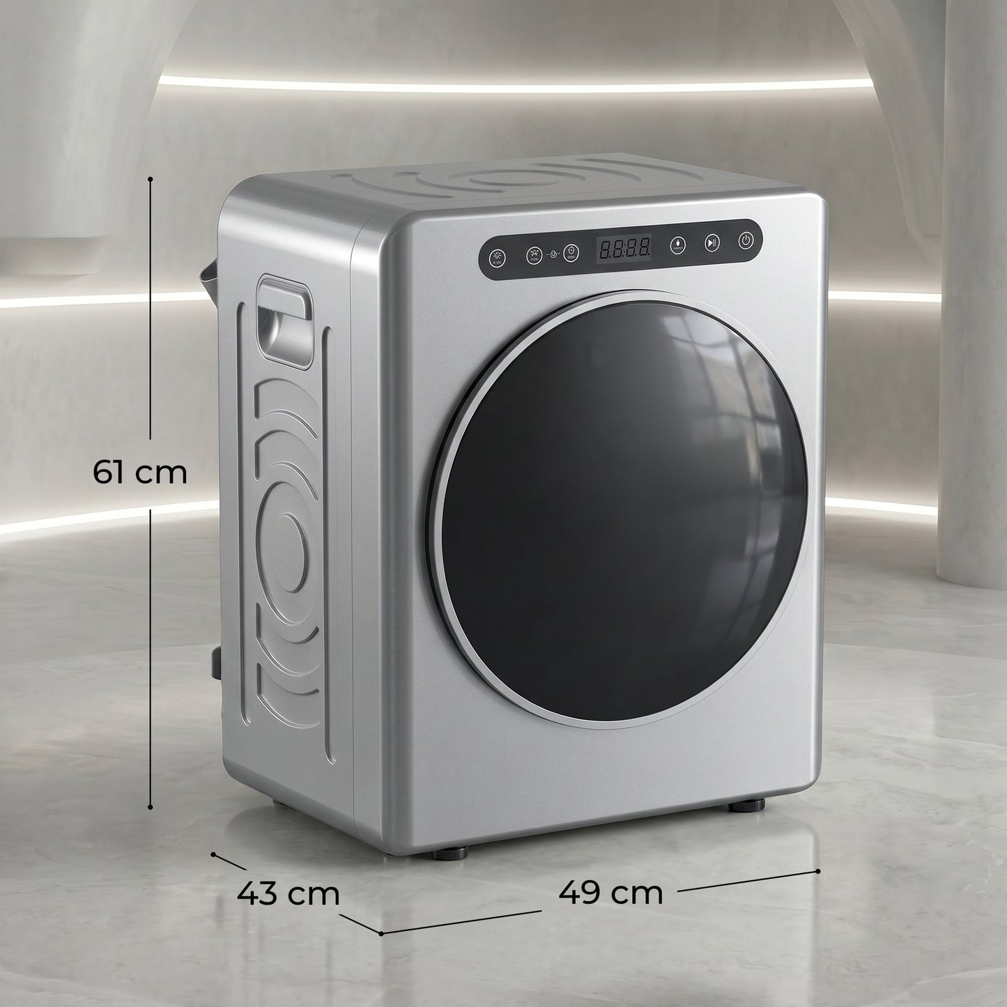 HOMCOM 5Kg Compact Tumble Dryer 40 To 60C 1000W Hygiene Care System Smart Anti Crease Reverse Tumbling