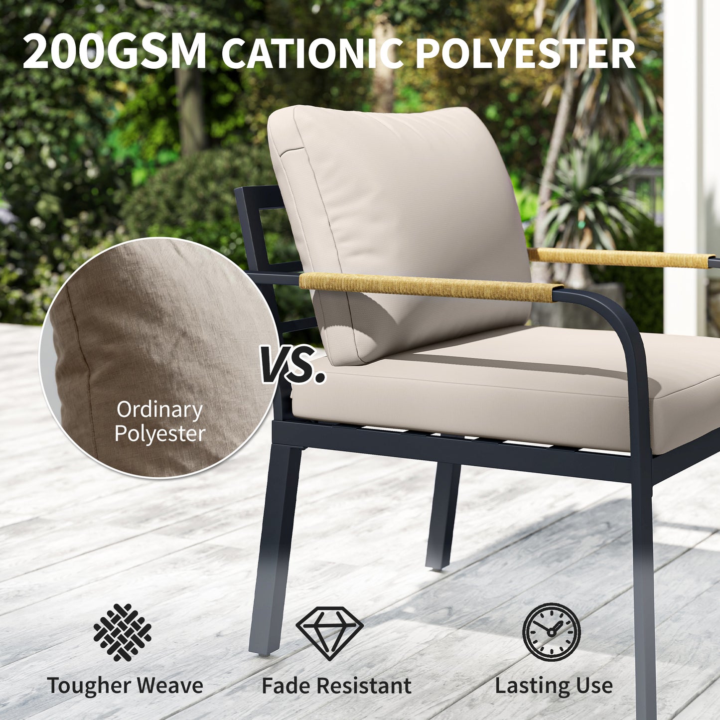 Outsunny 7 Seater Outdoor Garden Furniture Set With Cushions Rattan Style Conversation Set For Patio Khaki