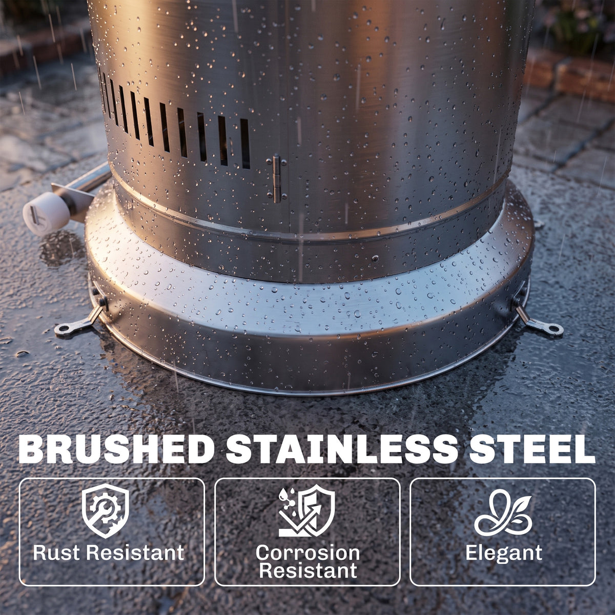 Outsunny 13 kW Stainless Steel Propane Patio Heater With Wheels