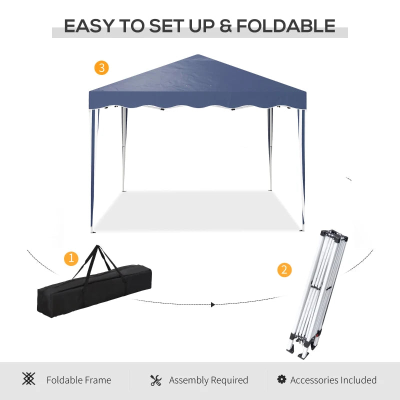 Outsunny Adjustable Height Pop-Up Gazebo - Blue, 3 x 3m with Carry Bag: Elevate Your Outdoor Events - ALL4U RETAILER LTD