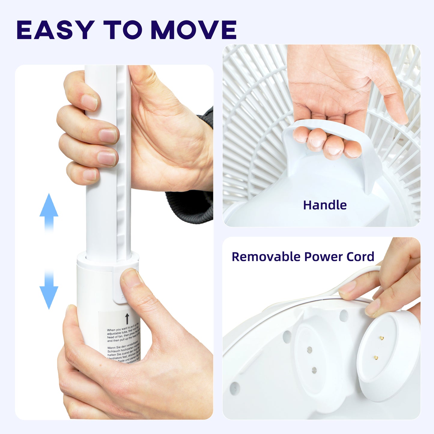 HOMCOM Pedestal Fan With Oscillation And Tilt Adjustable Height DC Motor Remote 12 Speeds Sleep Mode White
