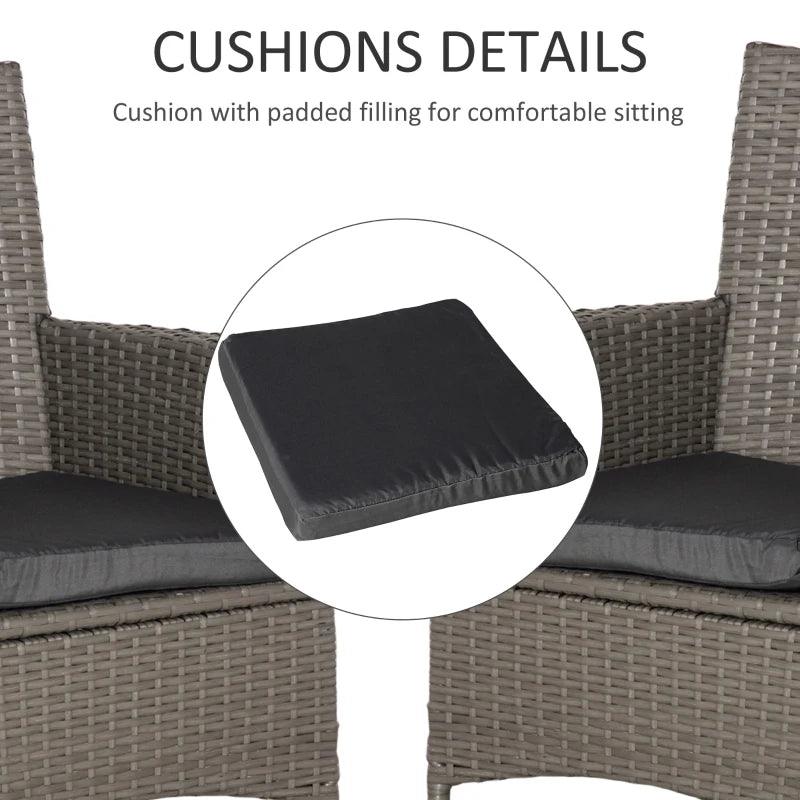 Outsunny 4PC Rattan Chair Patio Sofa Chairs Set with Cushions - Outdoor Rattan Furniture for Comfortable Outdoor Living - ALL4U RETAILER LTD