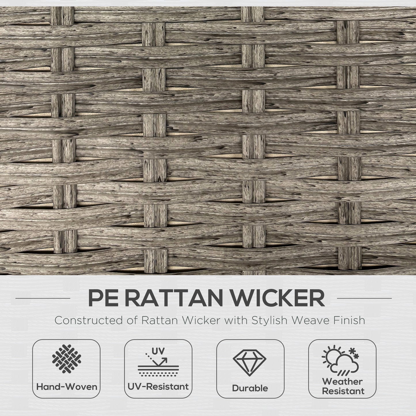Outsunny 6 Outdoor PE Rattan Garden Furniture Set Patio Wicker Sectional Sofa With Liftable Coffee Table Light Grey