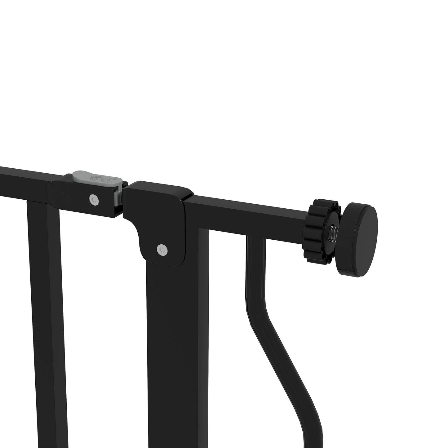 PawHut Dog Gate Wide Stair Gate w/ Door Pressure Fit, 75-115W cm, Black - ALL4U RETAILER LTD