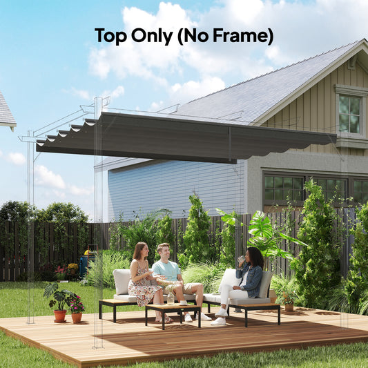 Outsunny Light Grey Replacement Canopy For 4 x 3 M Pergola Roof Top Only 3.5 x 2.6 M Polyester Weather Resistant Fabric