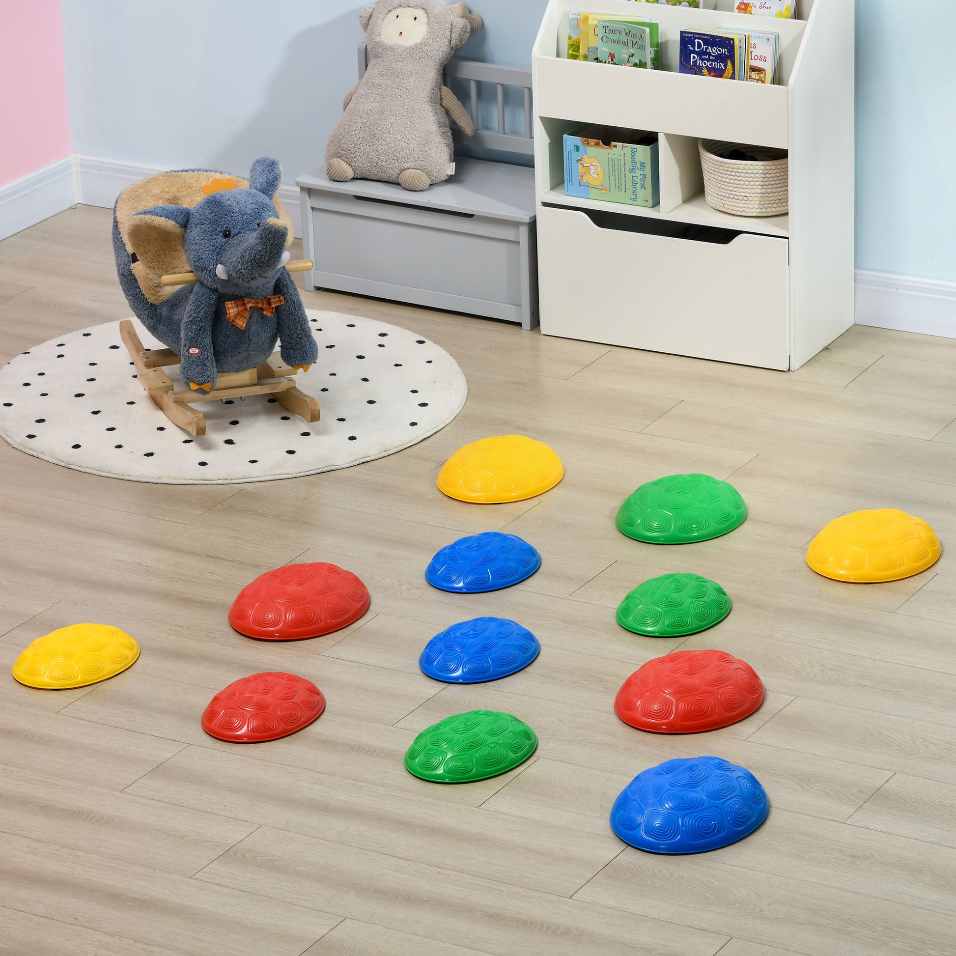 ZONEKIZ 8-Piece Non-Slip Stepping Stone Set for Kids - Fun Balance and Coordination Sensory Play for Ages 3-8 - ALL4U RETAILER LTD