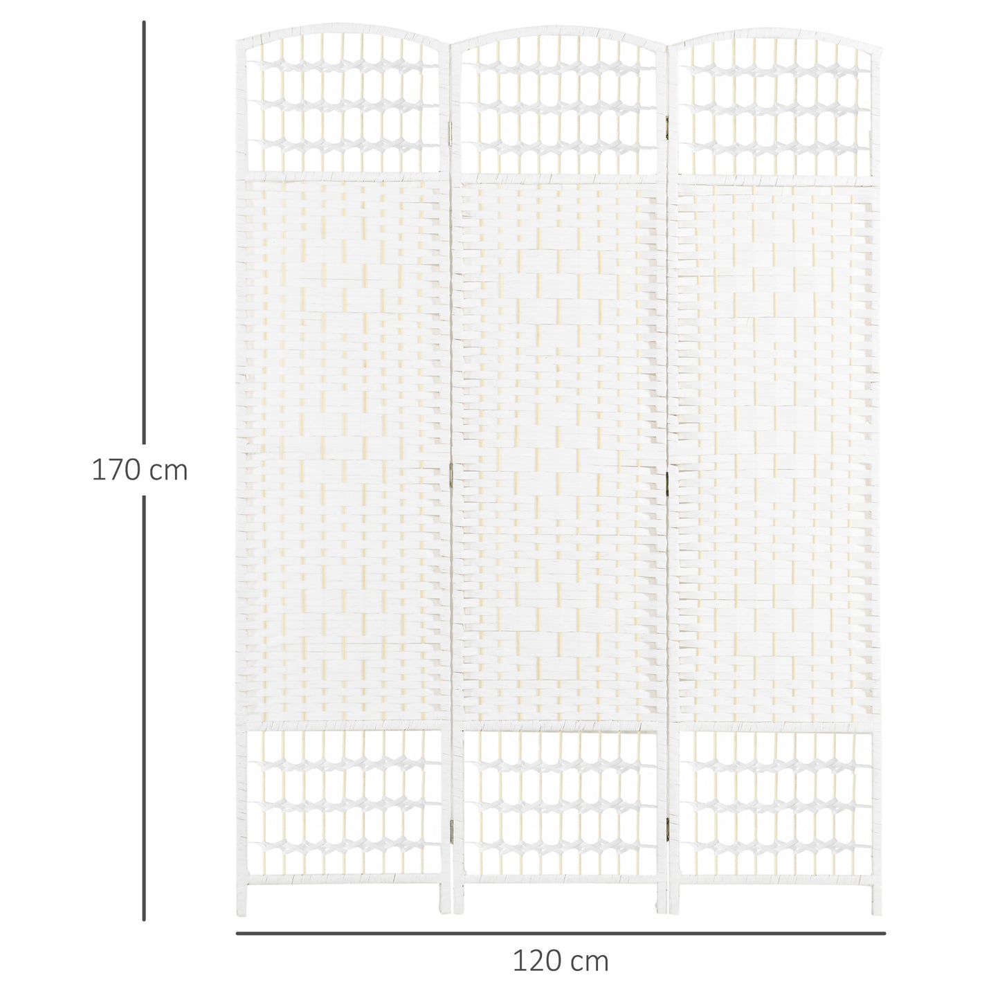 HOMCOM 3 Panel Folding Room Divider Privacy Screen Paravent Partition For Living Room And Bedroom White