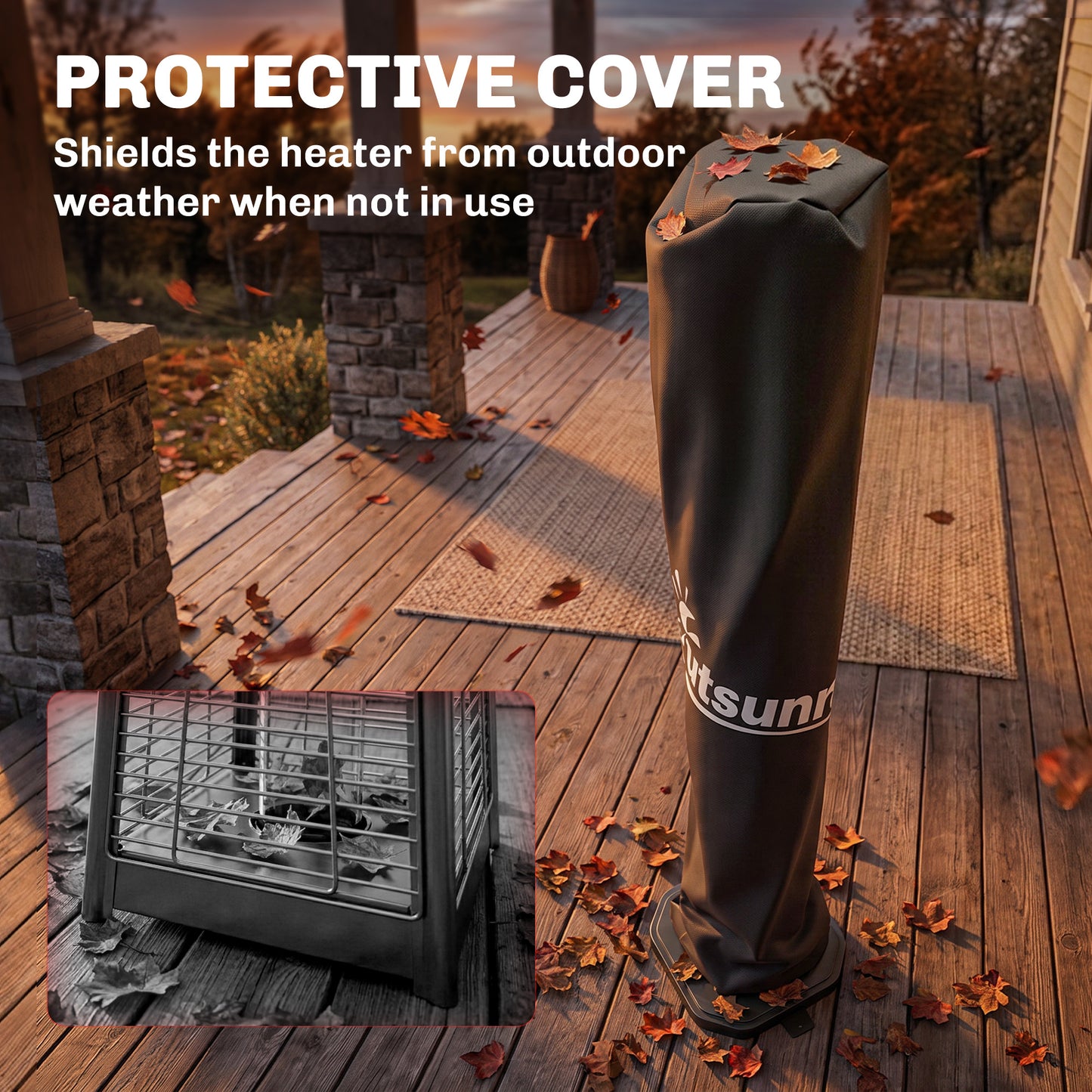 Outsunny 2000W Electric Infrared Patio Heater Wall Mount IP65 Black