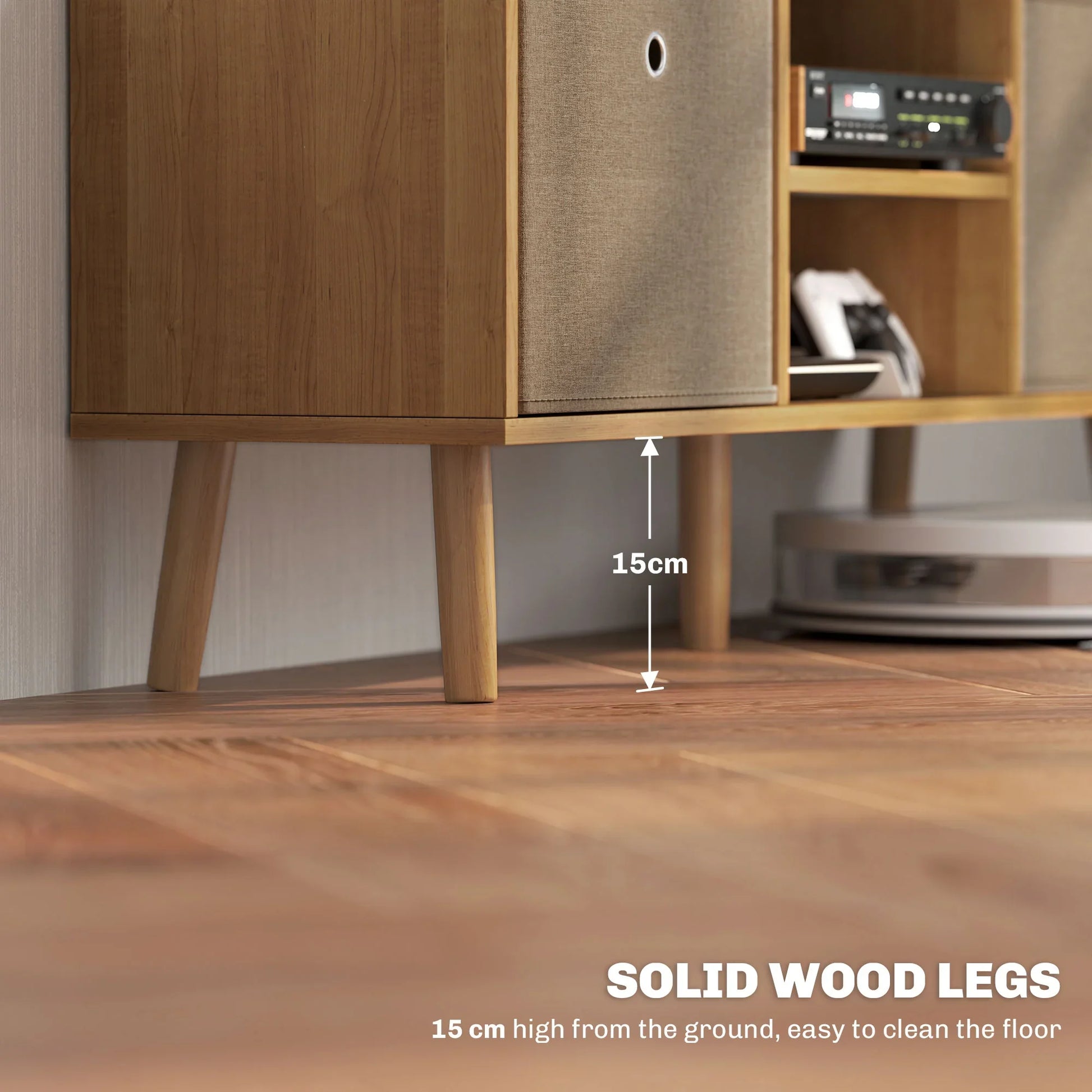 Modern Brown HOMCOM TV Stand with Foldable Storage Drawers for 50" Screens - ALL4U RETAILER LTD