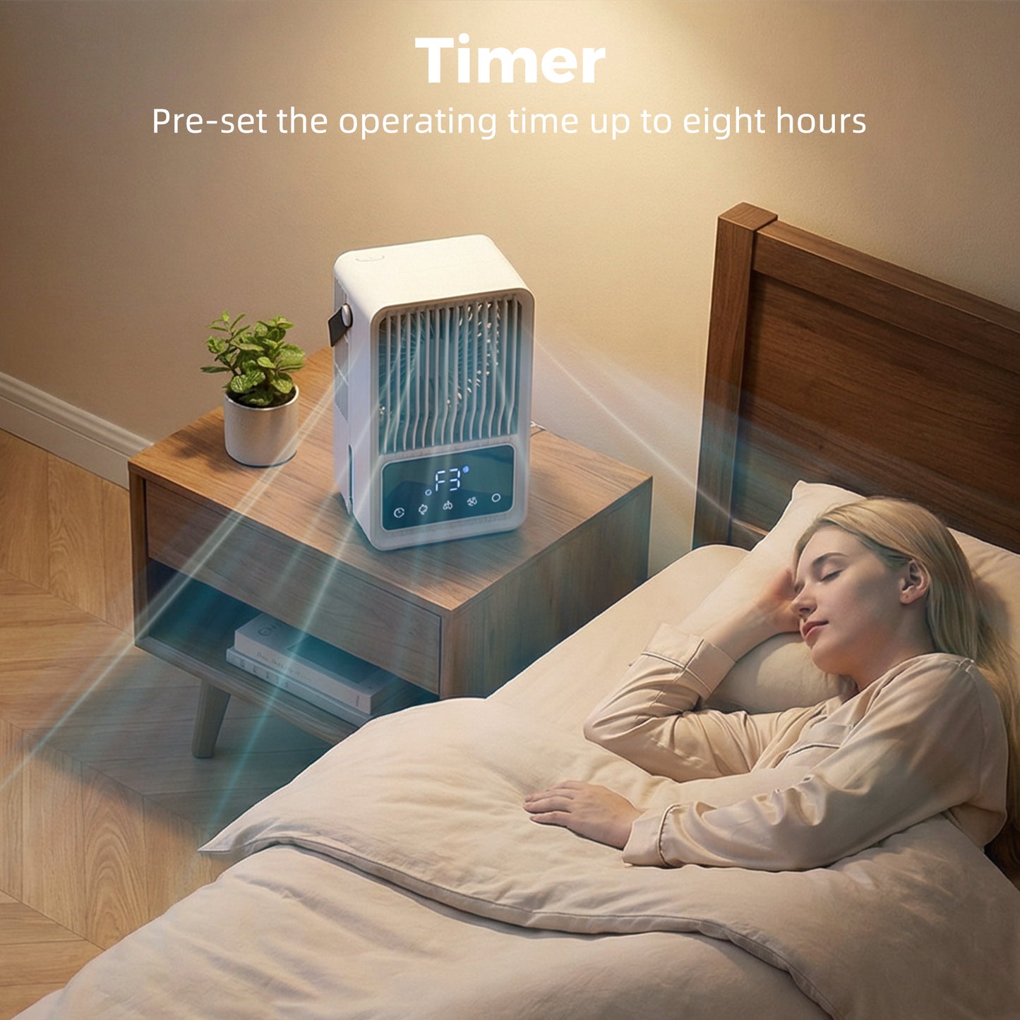 HOMCOM Portable Air Conditioner 4 in 1 Mini Air Cooler with 3 Wind Speeds 2 Mist Modes 7 Colour RGB Light Black
