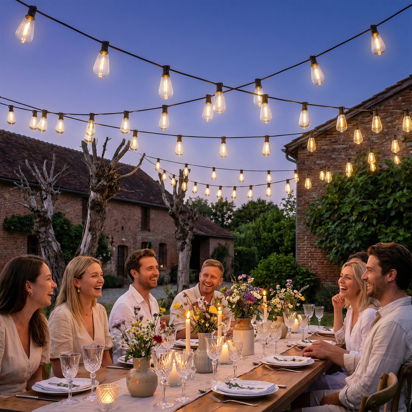 HOMCOM Connectable Fairy Curtain Lights 18 m IP44 Waterproof Warm White Plug In Indoor Decor