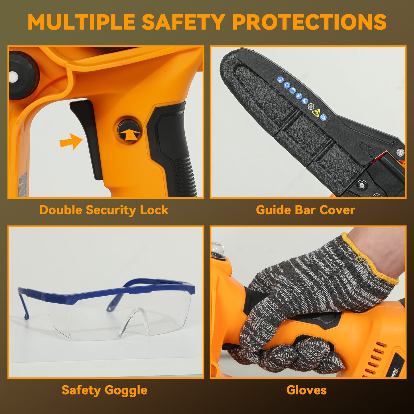 Outsunny Cordless Pruning Saw 8 Inch With Brushless Motor Two 4000mAh Batteries Safety Lock For Tree Trimming