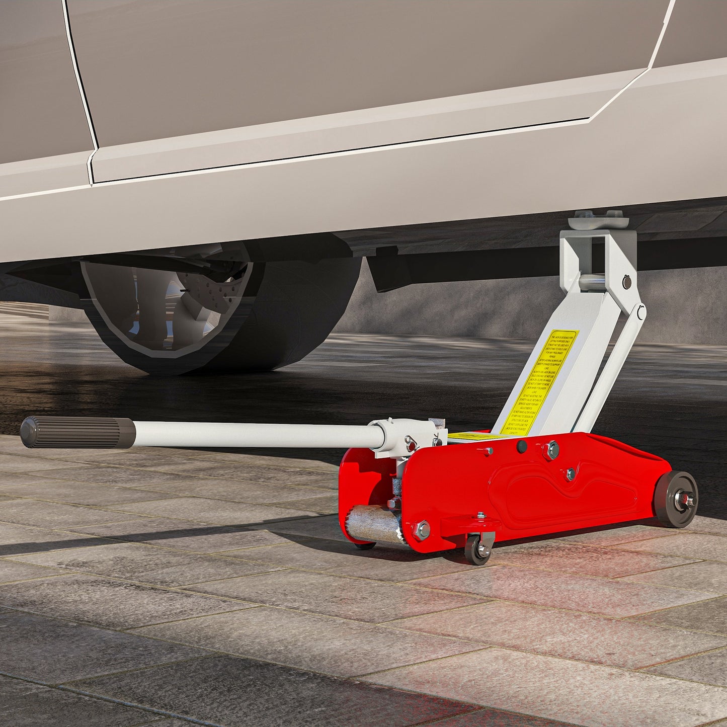 HOMCOM 2-Ton Hydraulic Low Profile Car Jack for Garage and Trailer Use, Red - ALL4U RETAILER LTD