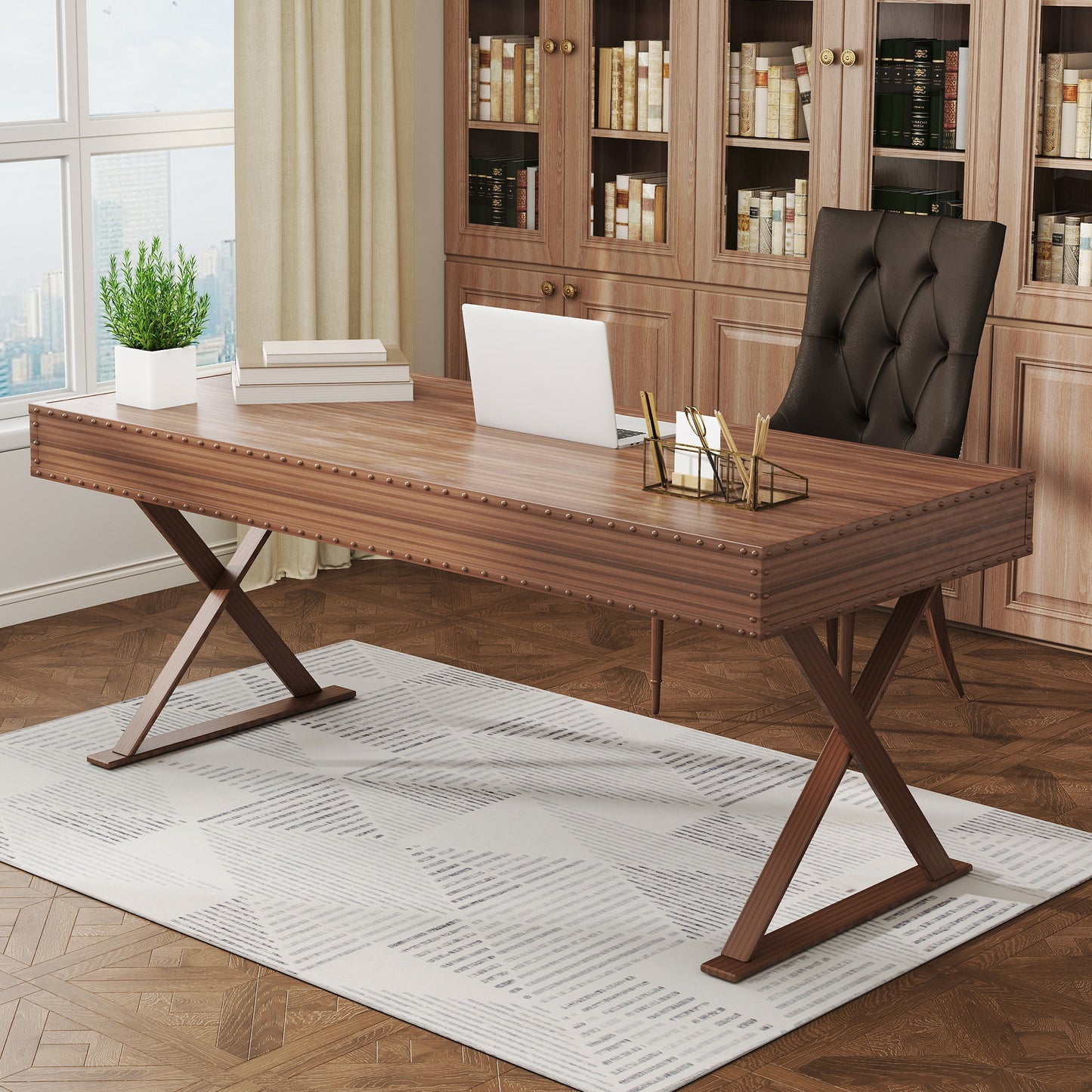 HOMCOM Modern Area Rug Geometric Pattern Non Slip Machine Washable Soft Floor Carpet 170 X 120 cm Grey