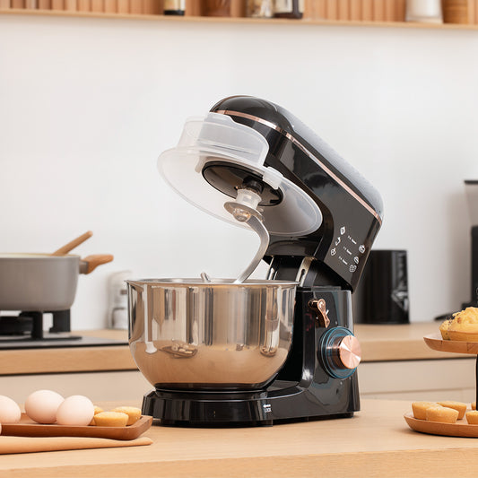 HOMCOM Stand Mixer 1400W 6 Speed Pulse Tilt Head with 5L Stainless Steel Bowl Dough Hook Whisk Splash Guard Beater