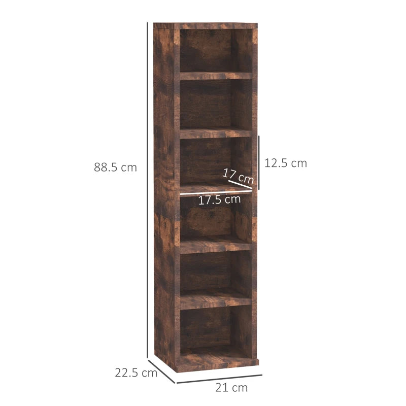 HOMCOM Set of Two 102 CD Storage Units - Mid Brown Wood-Effect CD Organizers - ALL4U RETAILER LTD