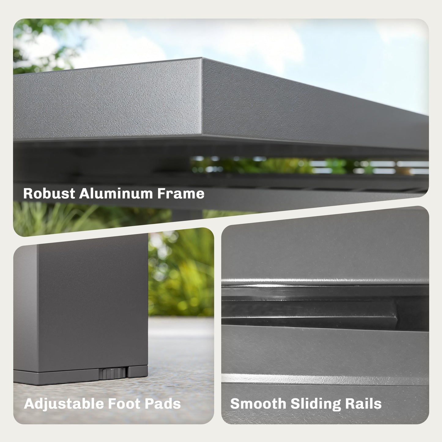Outsunny Extending Outdoor Garden Table For 4 To 8 People With Slatted Aluminium Top Dark Grey