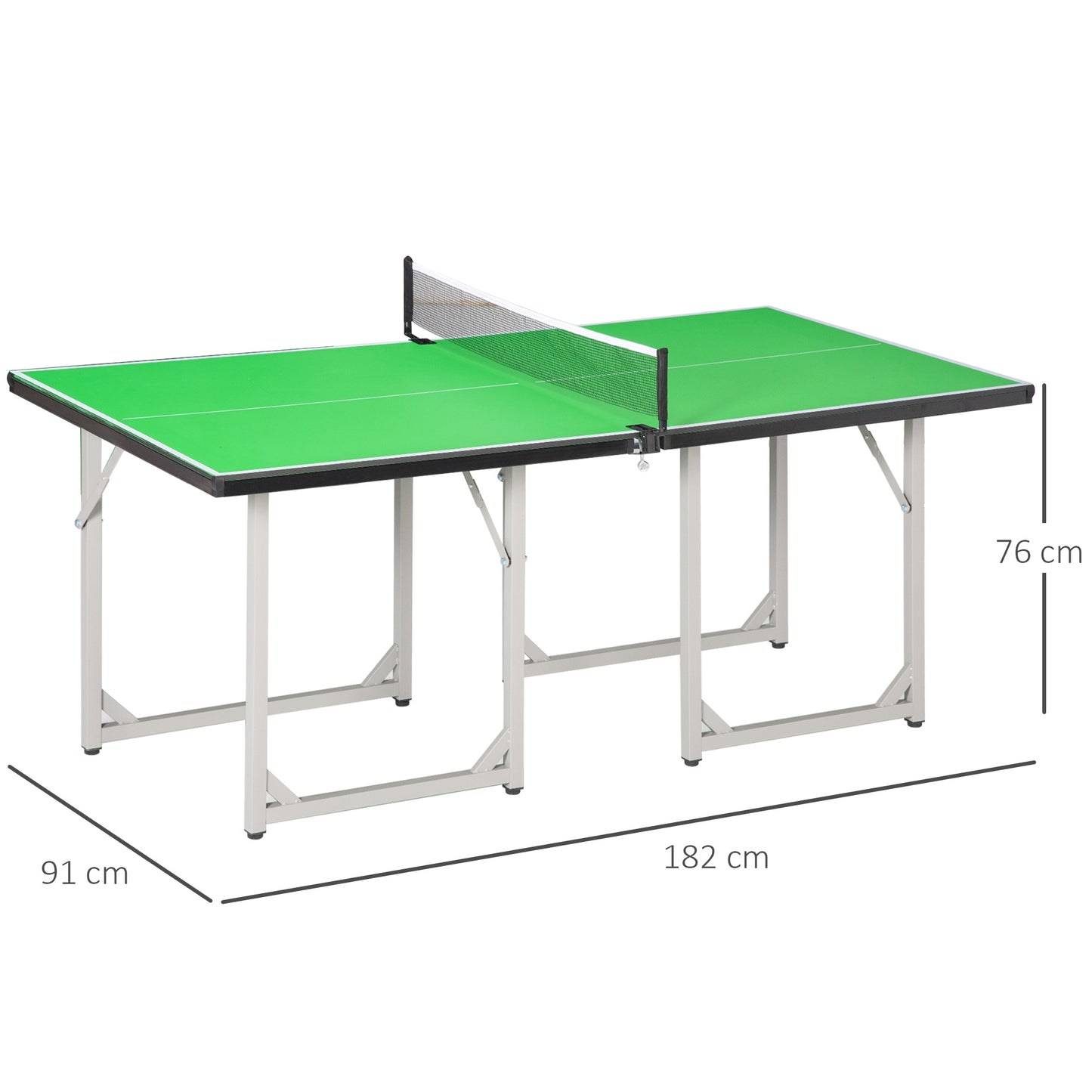 HOMCOM Compact Folding Mini Tennis Table for Indoor and Outdoor Use - Green - ALL4U RETAILER LTD