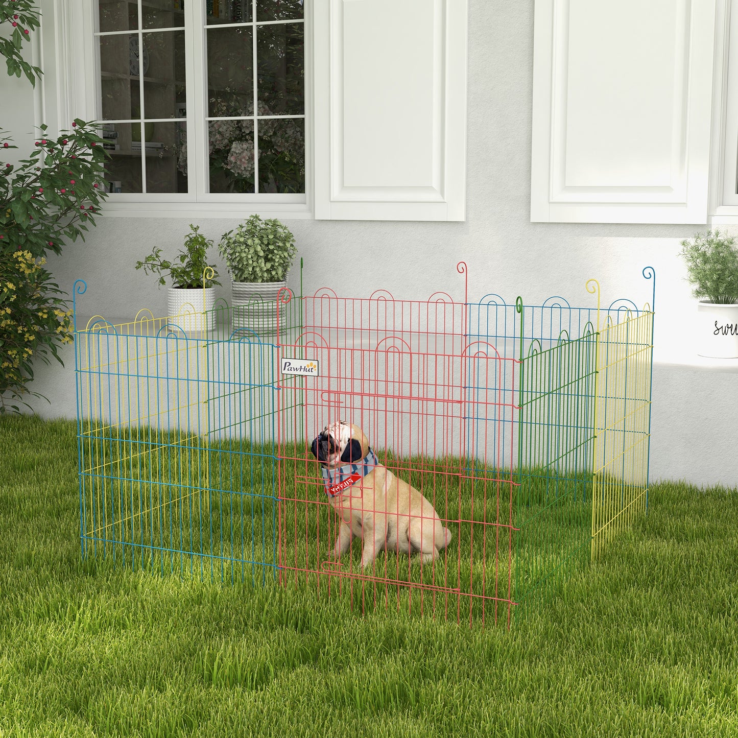 PawHut 8-Panel Adjustable Pet Playpen with Door - Indoor/Outdoor Use, 60H x Î¦156cm - ALL4U RETAILER LTD