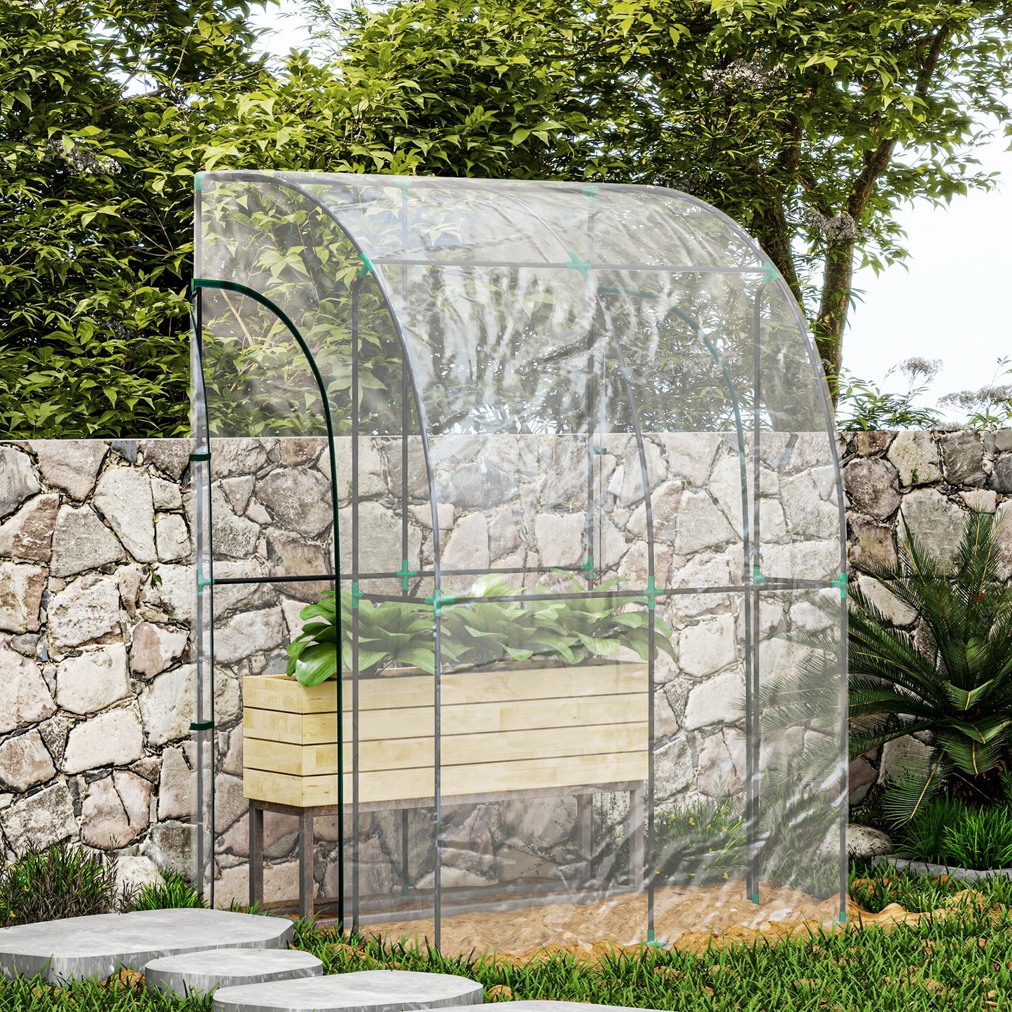 Outsunny 143cm x 118cm Lean-To Garden Greenhouse with Accessories - ALL4U RETAILER LTD