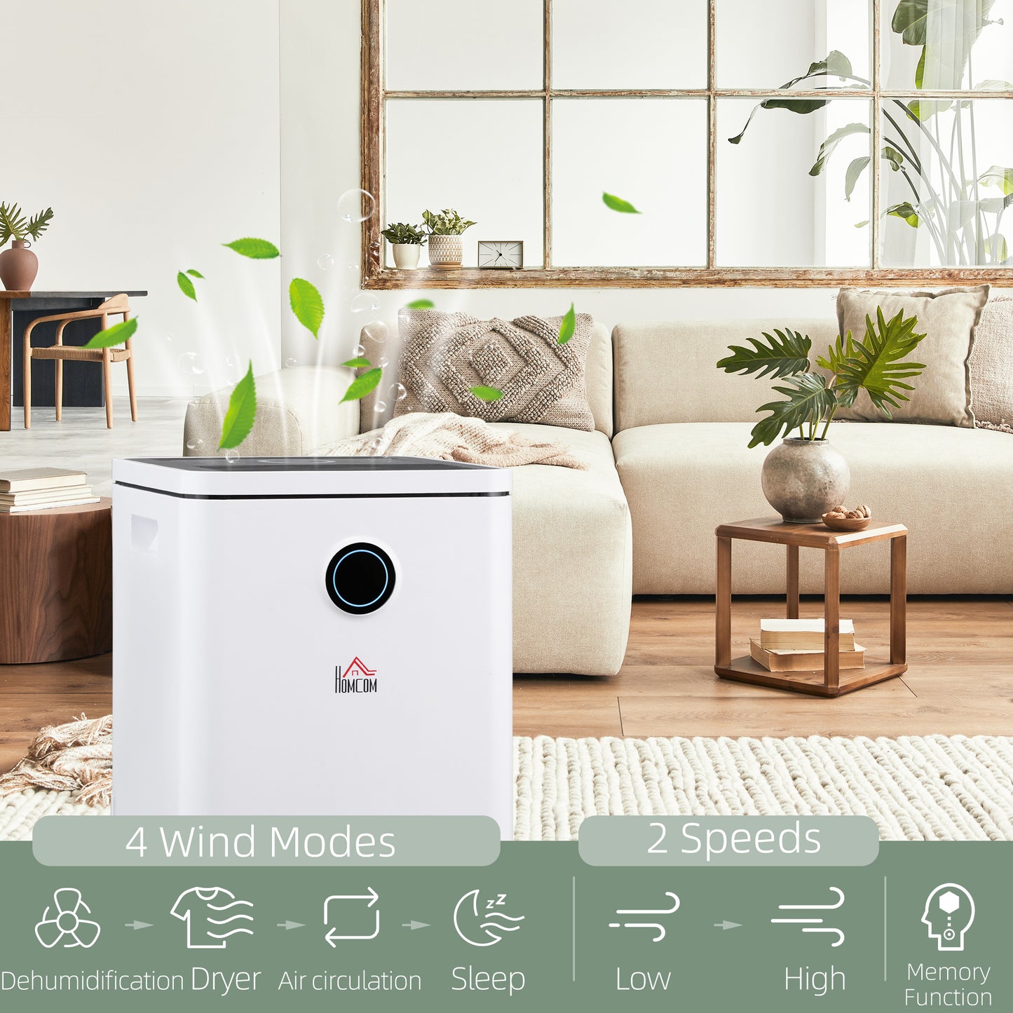 HOMCOM 10L/Day Smart WiFi Control Portable Dehumidifier for Home, Laundry, and Basement - ALL4U RETAILER LTD