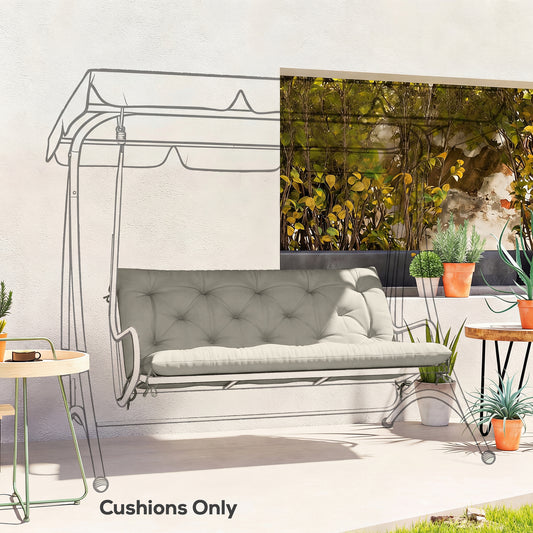 Outsunny Garden Bench Cushion for Two Seater Swing Chair with Ties Indoor Outdoor Use 110 by 120 cm