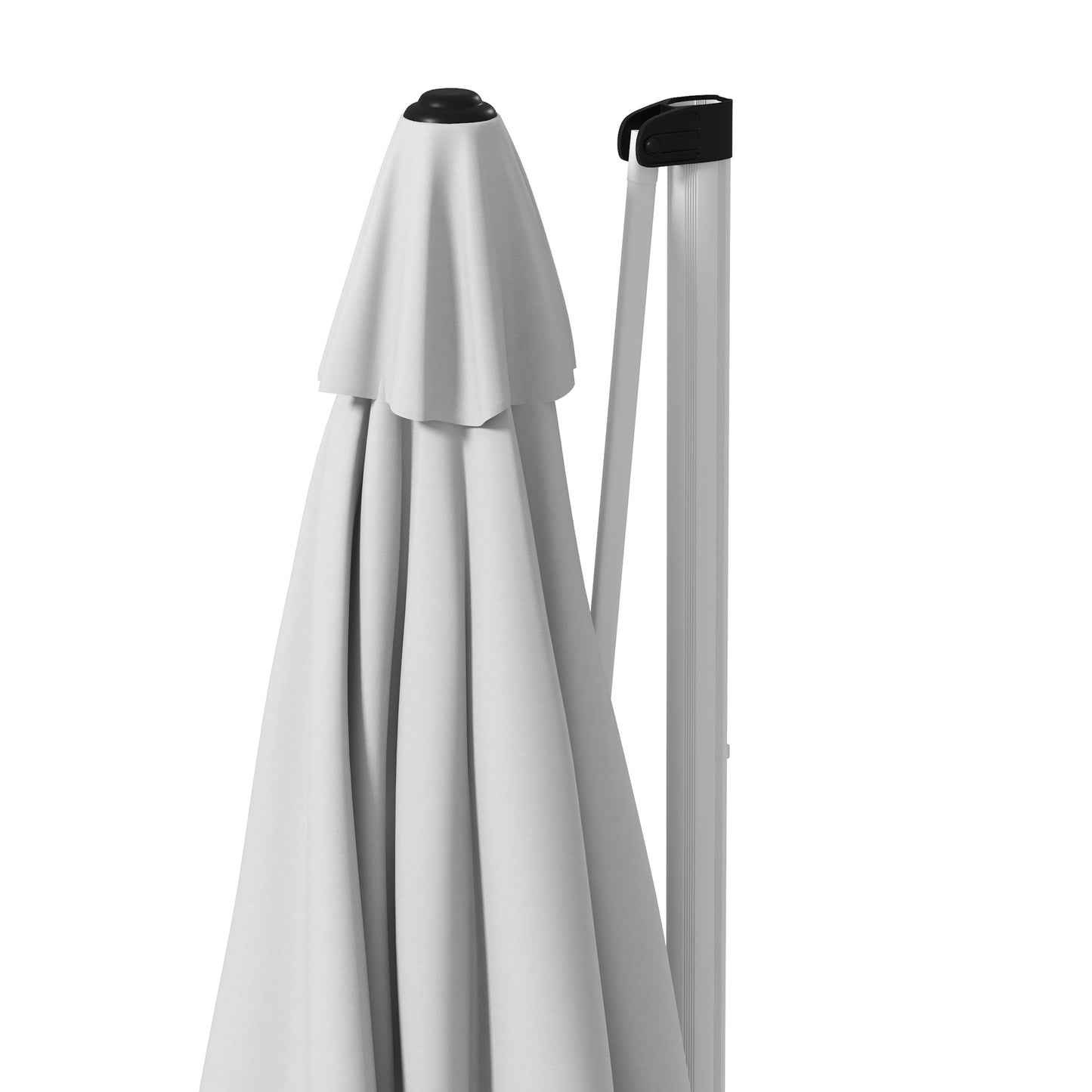 Outsunny 3m x 3m Adjustable Square Cantilever Umbrella with 360° Rotation and Aluminium Frame in White - ALL4U RETAILER LTD