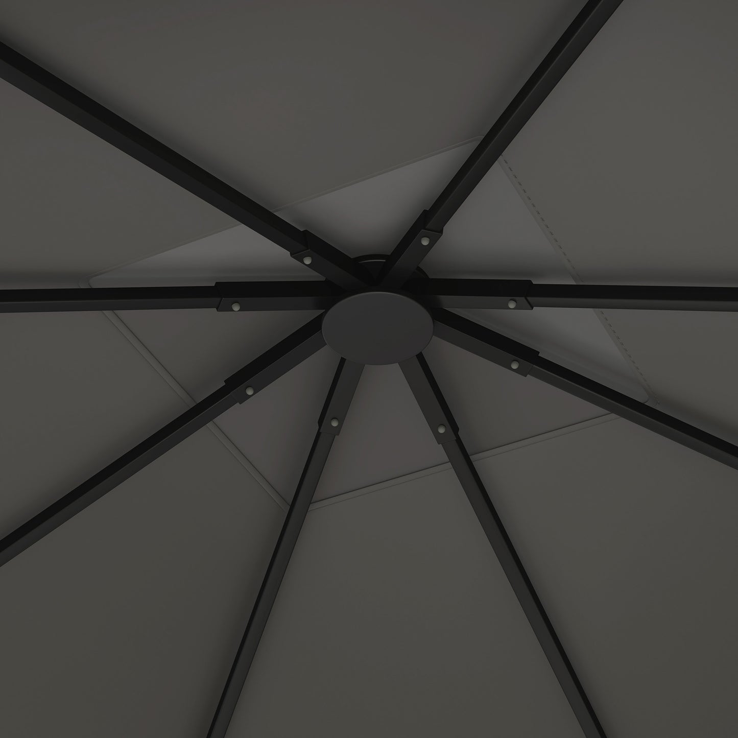 Outsunny 3 x 3m Gazebo Canopy Replacement Top Cover Only Grey With Drain Holes Water Resistant PVC Coating UPF30 Plus