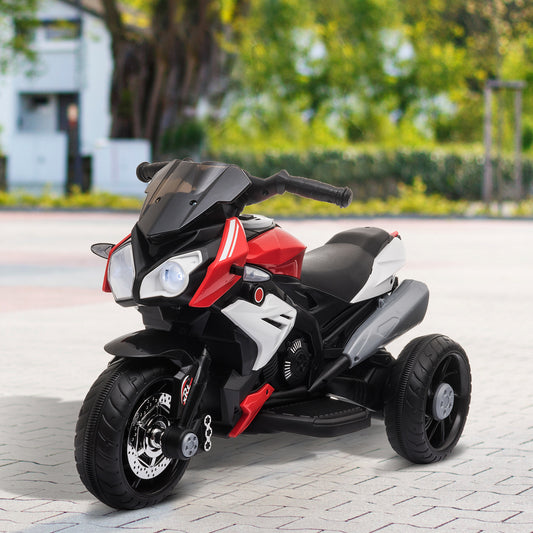 HOMCOM Kids 6V Rechargeable Steel Motorcycle Ride-On Trike in Red - ALL4U RETAILER LTD