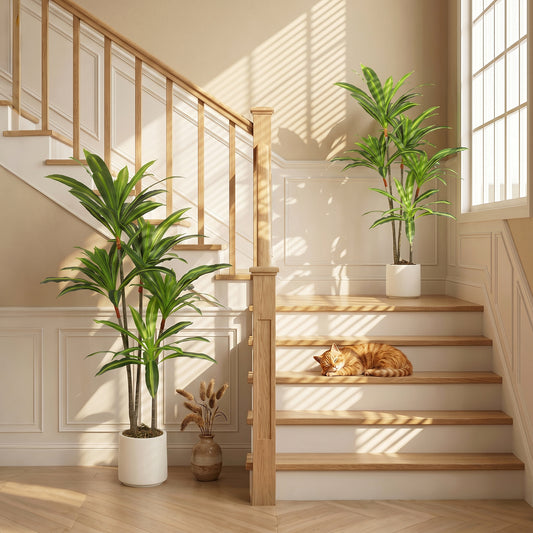 HOMCOM 150cm Artificial Dracaena Tree With Bendable Trunks And Lifelike PEVA Leaves Green Indoor Decor