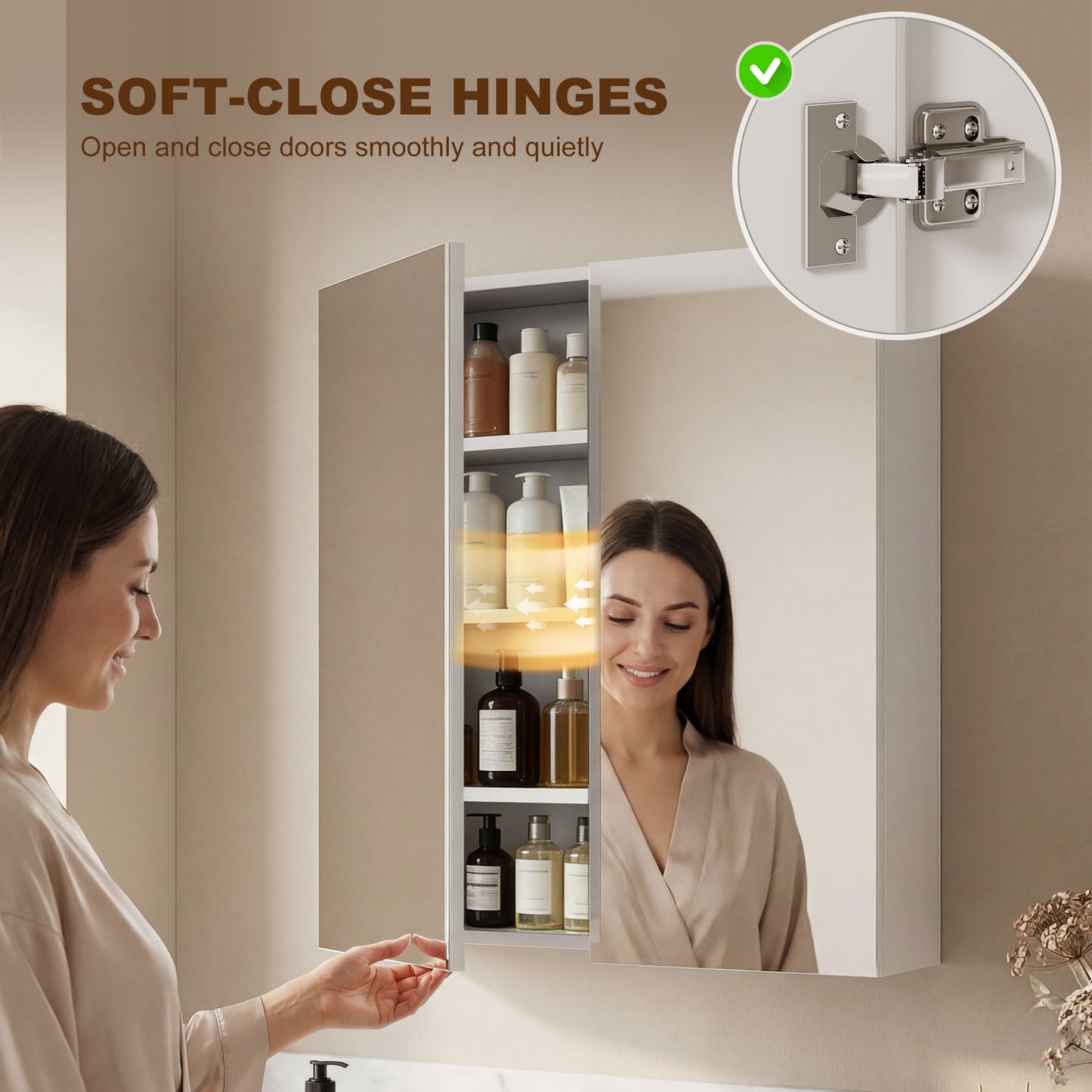 HOMCOM White Wall Mounted Bathroom Mirror Storage Cabinet With Door And Adjustable Shelf
