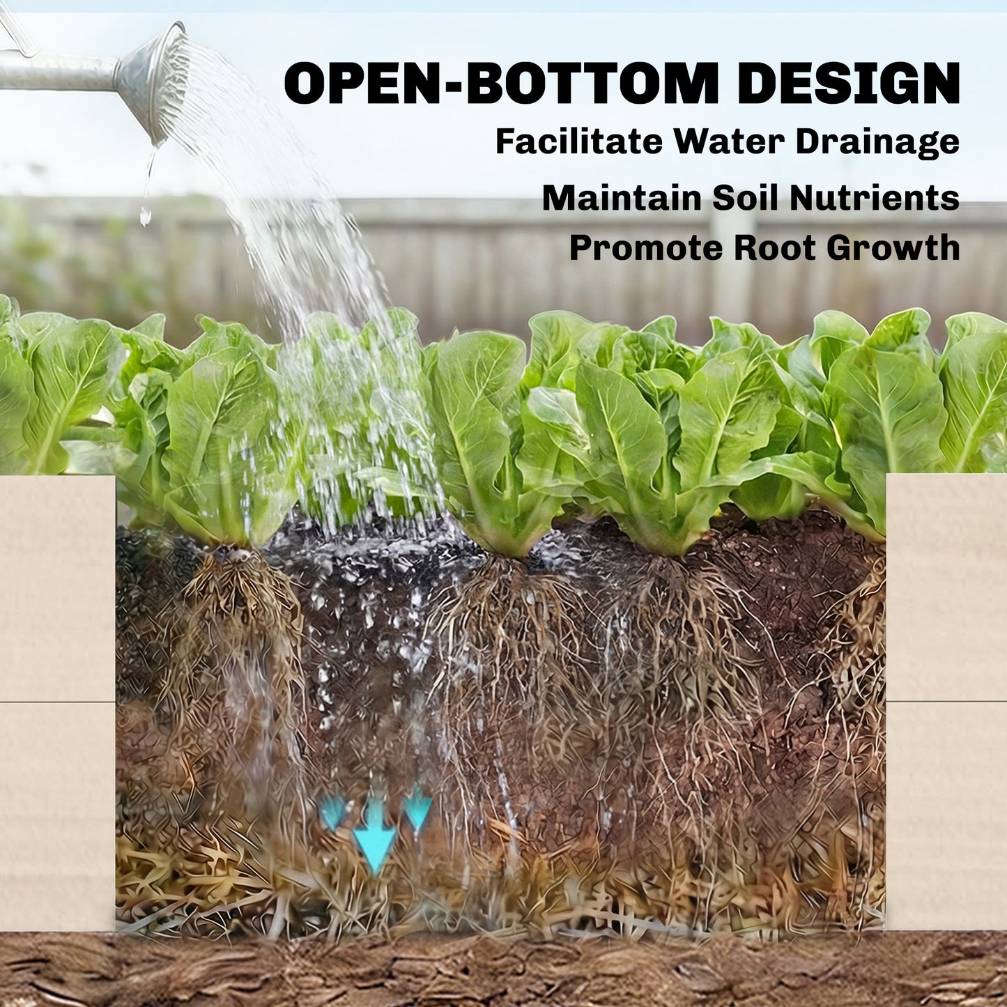 Outsunny Wooden Raised Bed For Garden 620L Extra Large Open Bottom Outdoor Planter Box