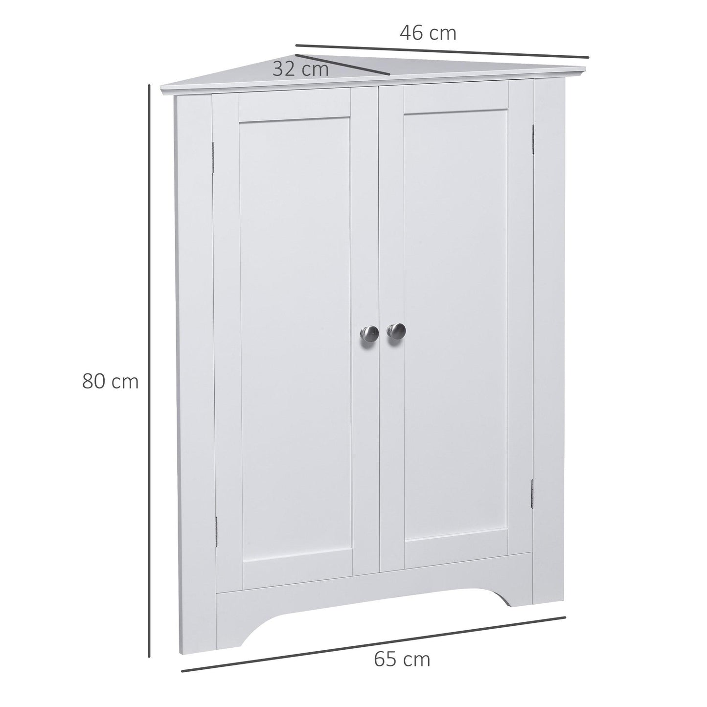 Kleankin Corner Bathroom Cabinet, Adjustable Shelf, Free Standing, White - ALL4U RETAILER LTD