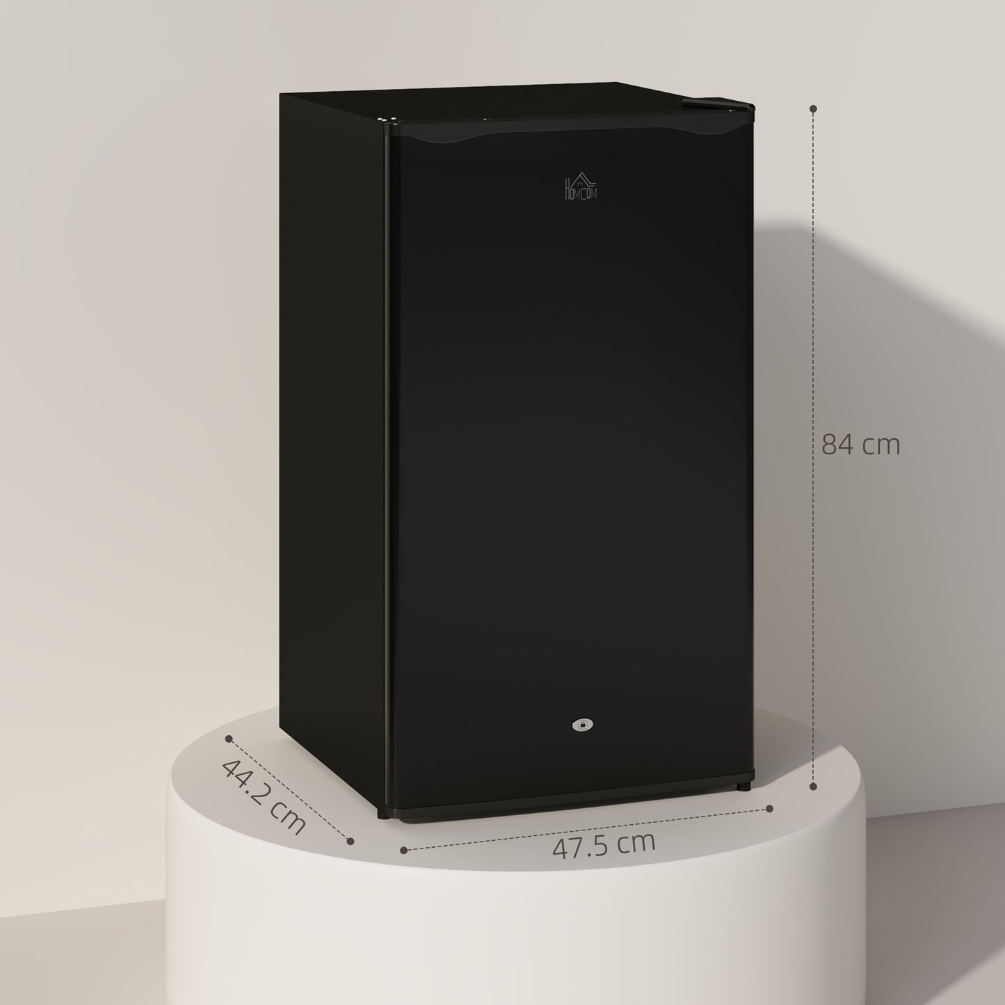 HOMCOM 91L Freestanding Under Counter Fridge With Lock Black For Small Kitchens And Home Offices