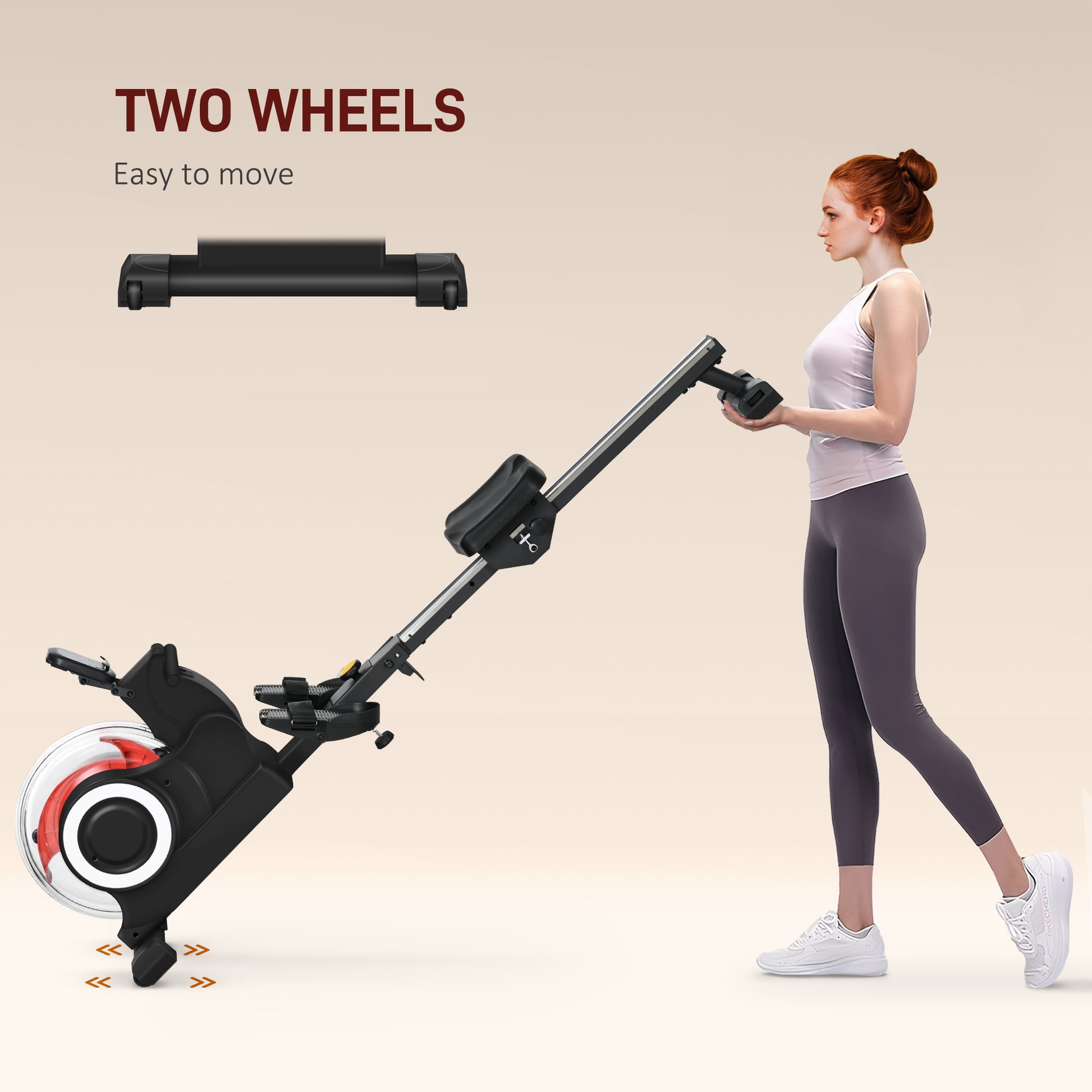 SPORTNOW Compact Foldable Water Rowing Machine with LCD Monitor and Tablet Holder for Home Fitness, Black - ALL4U RETAILER LTD