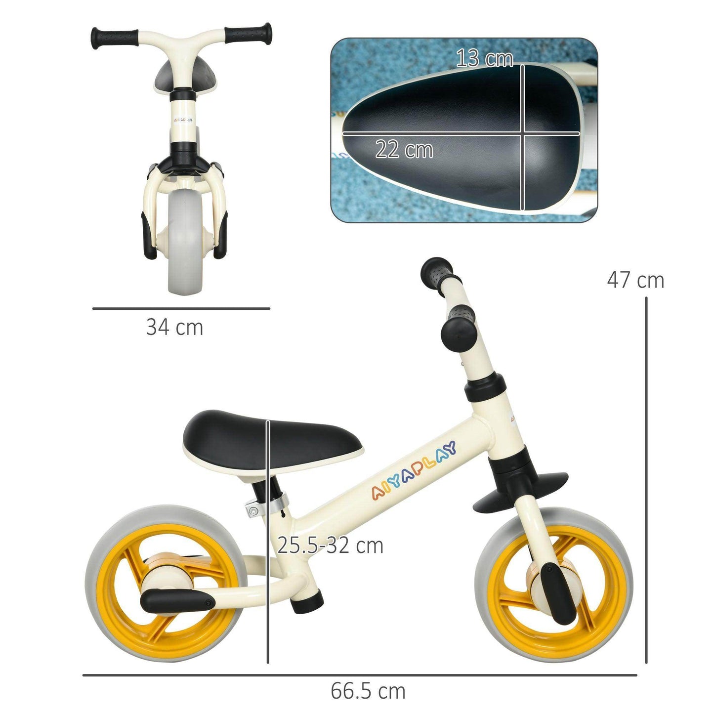 AIYAPLAY 8 Balance Bike - Lightweight and Adjustable with EVA Wheels - ALL4U RETAILER LTD