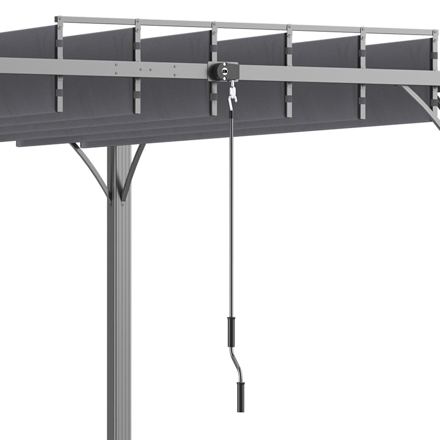 Outsunny 3 x 3(m) Outdoor Pergola with Retractable Roof, Aluminium Louvered Patio Gazebo Canopy for Lawn Garden Patio, Grey - ALL4U RETAILER LTD