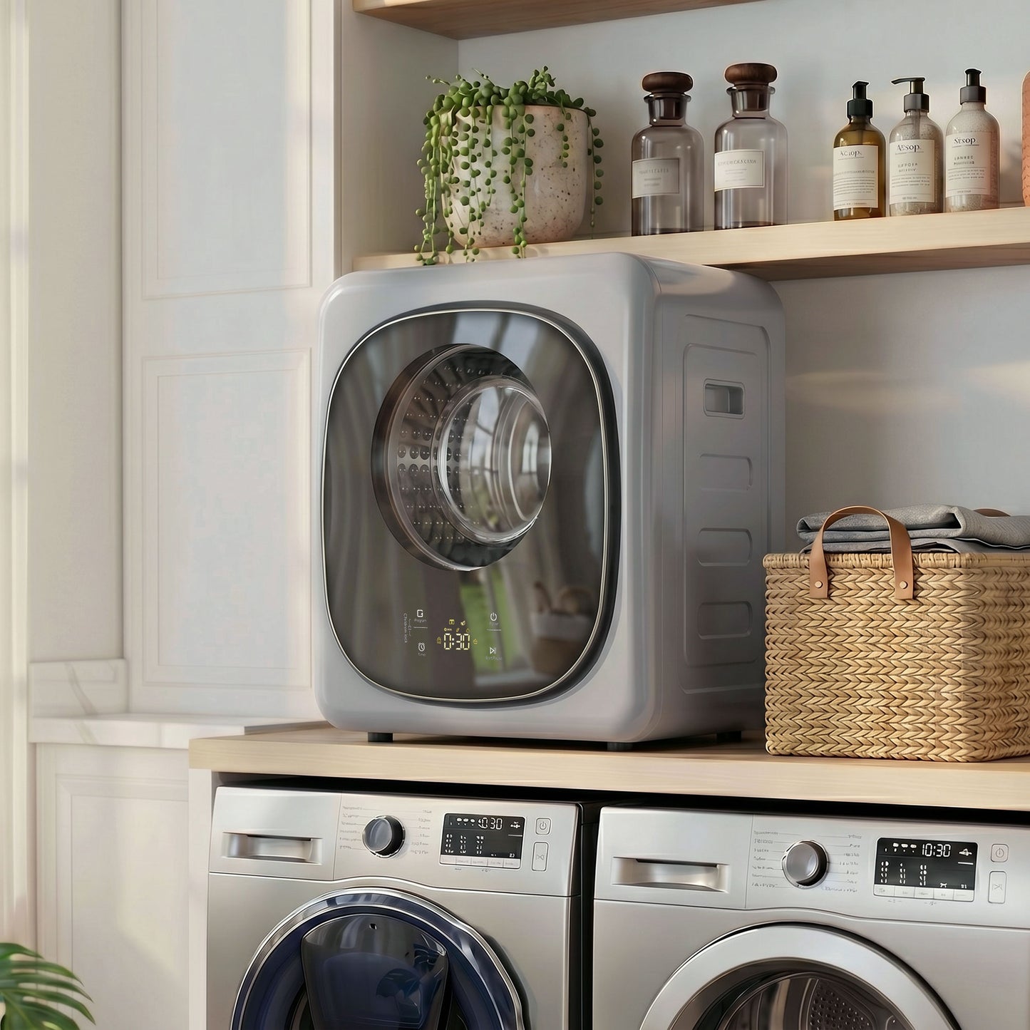 HOMCOM 4kg Vented Tumble Dryer 5 Drying Modes 800W Compact Freestanding Front Tumble Dryer Silver