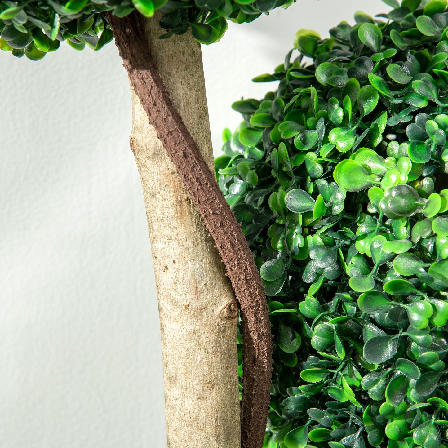 HOMCOM Boxwood Ball Topiary Tree in Pot Decorative Artificial Plant for Indoor Outdoor Decor 90 Cm Dark Green