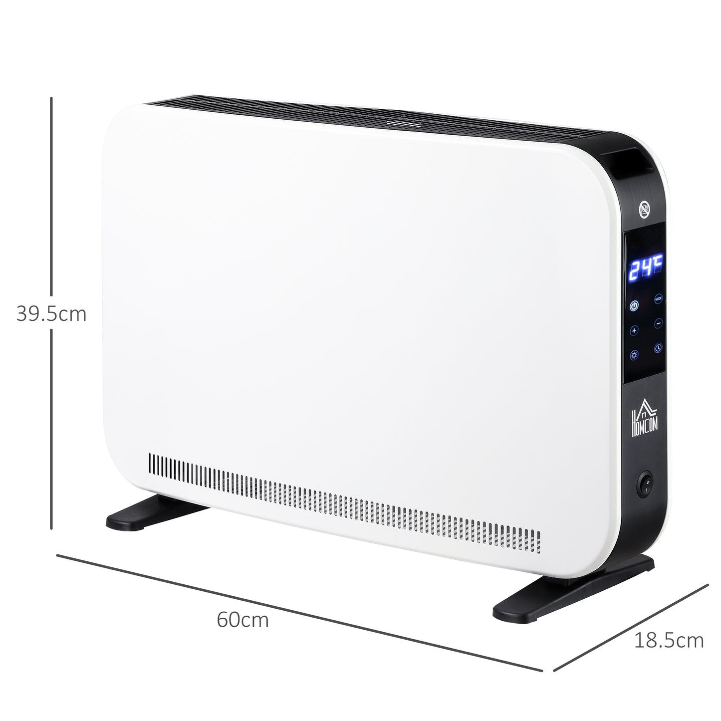 HOMCOM Three-Mode Modern Slimline Heater With 7 To 35 Degrees Celsius Temperature And 24 Hour Timer