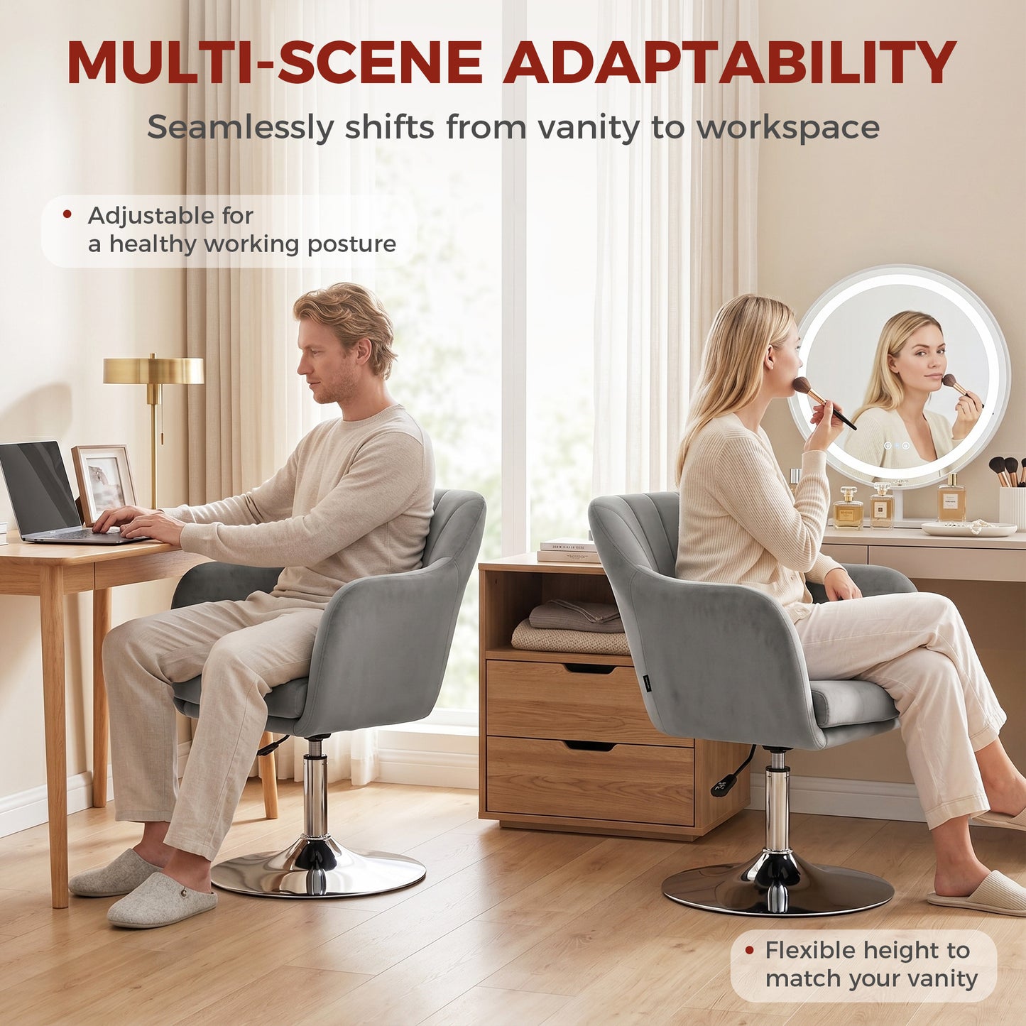 HOMCOM Retro Velvet Swivel Tub Chair With Steel Frame Cushioned Seat And Armrests Grey