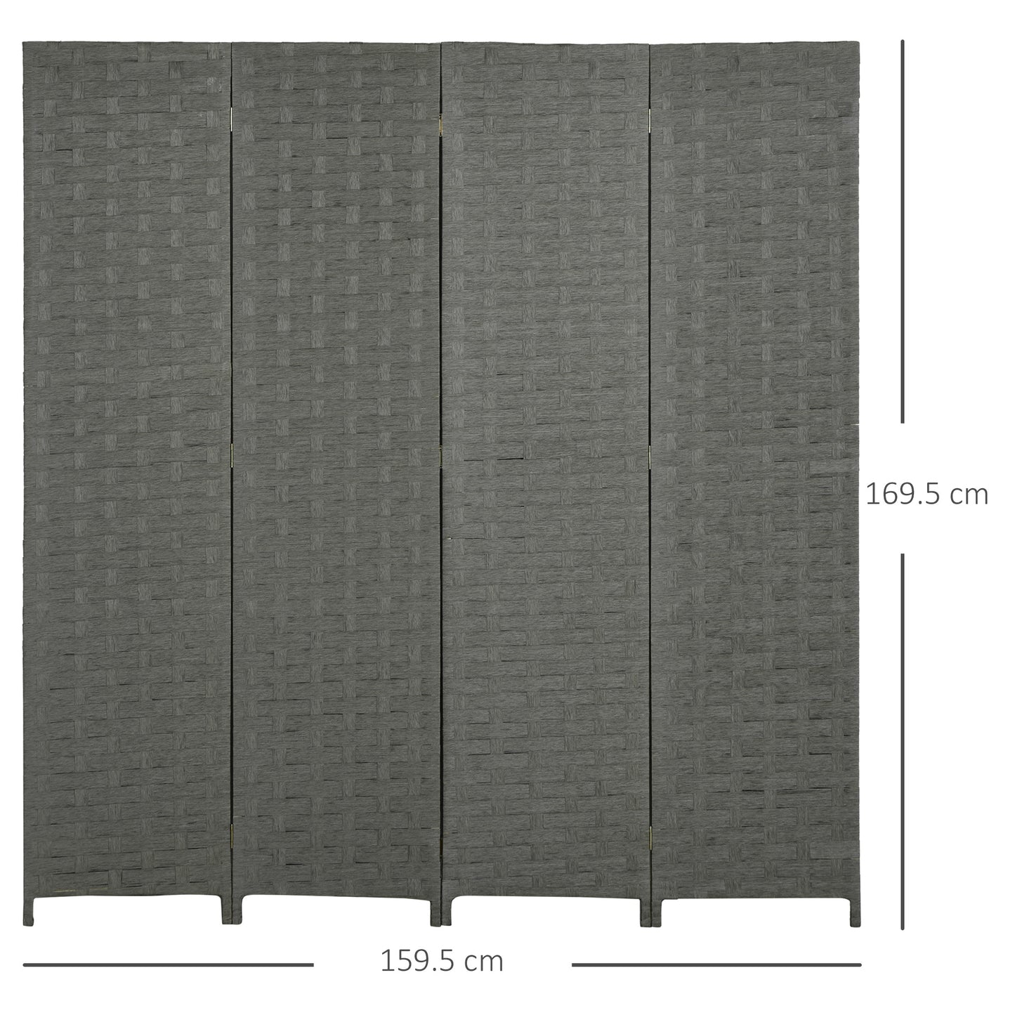 HOMCOM Freestanding 4-Panel Wicker Room Divider Screen - Stylish Privacy Partition for Home and Office Use - ALL4U RETAILER LTD