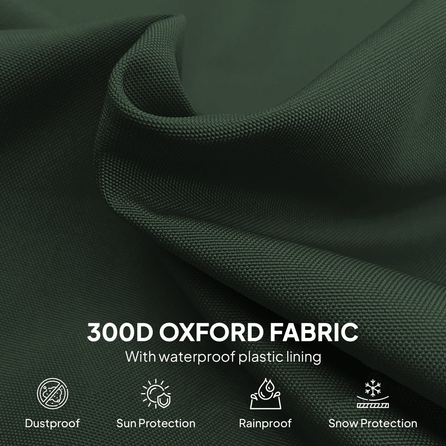 Outsunny 600D Oxford Cantilever Parasol Cover For 2 To 4 M Umbrellas Green Weatherproof